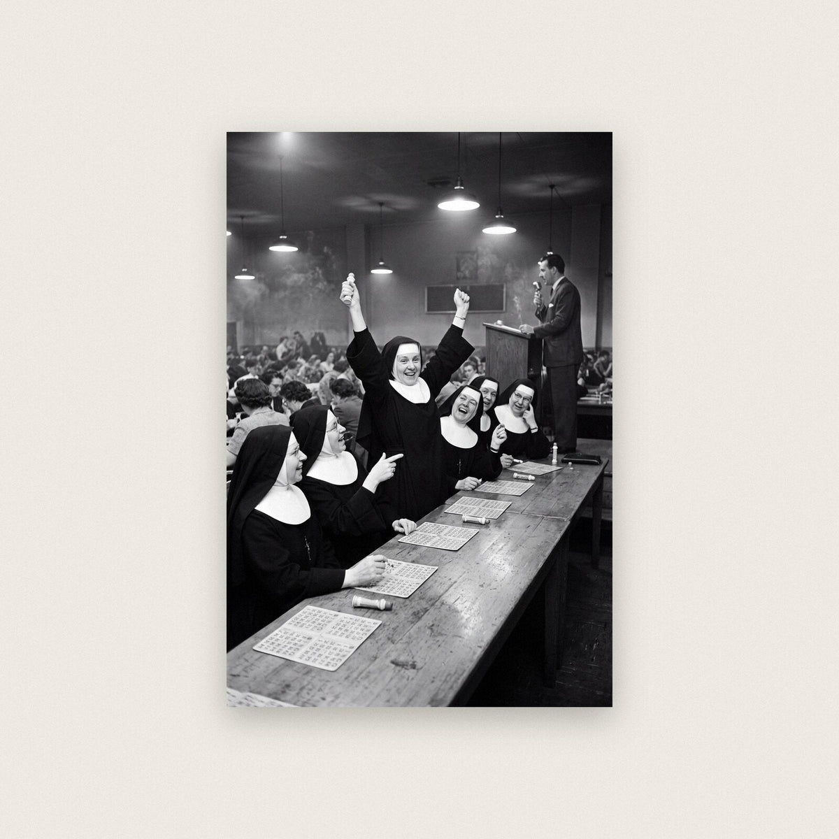 Nuns At The Bingo — black and white photographic art print