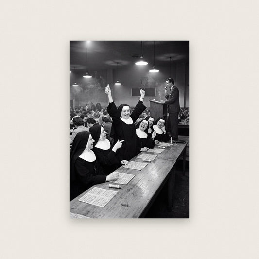 Nuns At The Bingo — black and white photographic art print