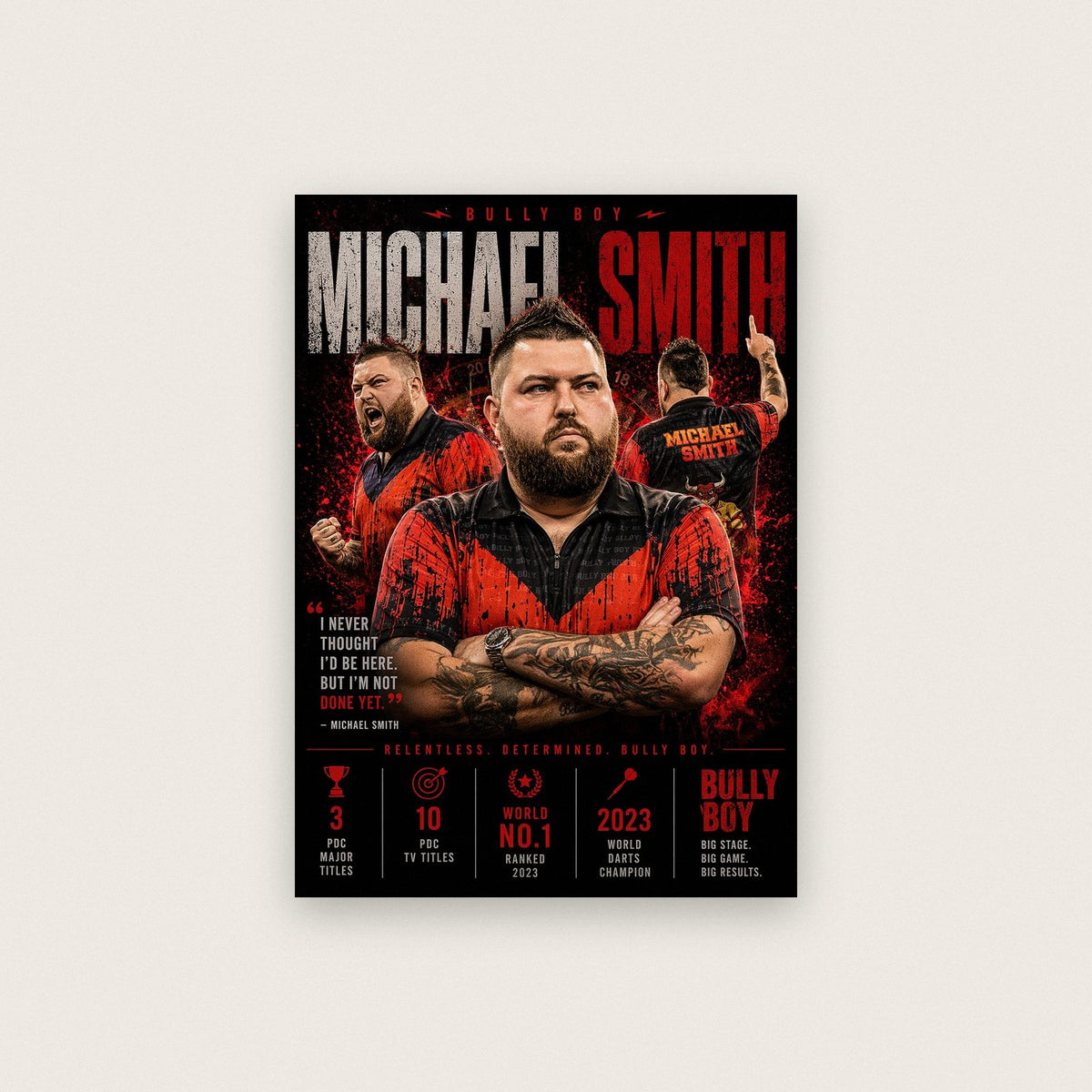 Michael Smith Bully Boy Darts Print