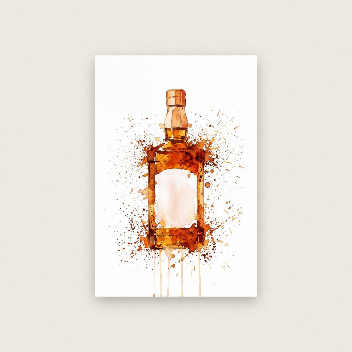 Whisky Bottle Watercolour Art Print