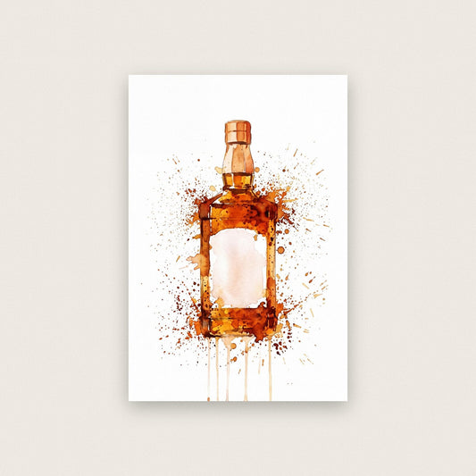 Whisky Bottle Watercolour Art Print