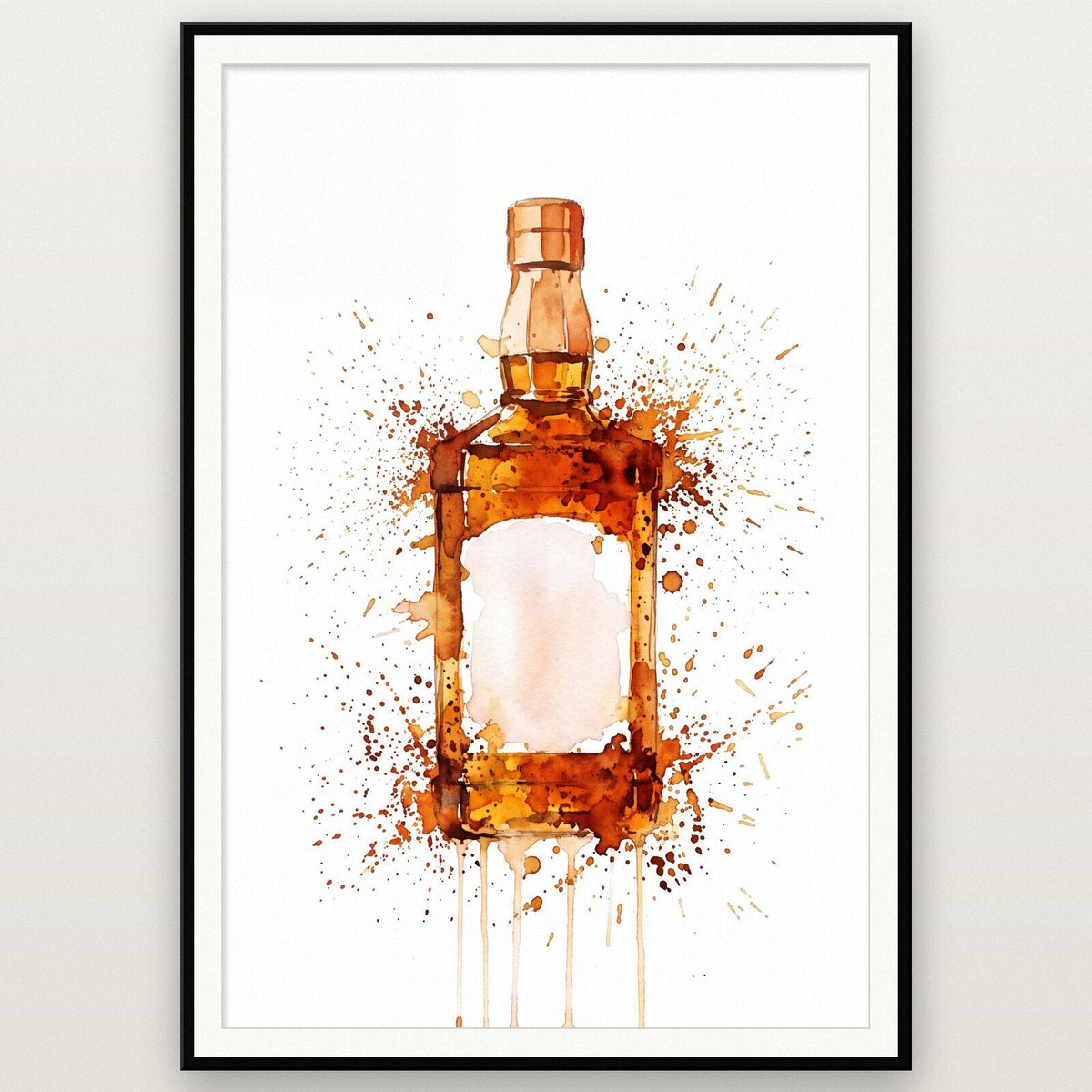 Whisky Bottle Watercolour Art Print