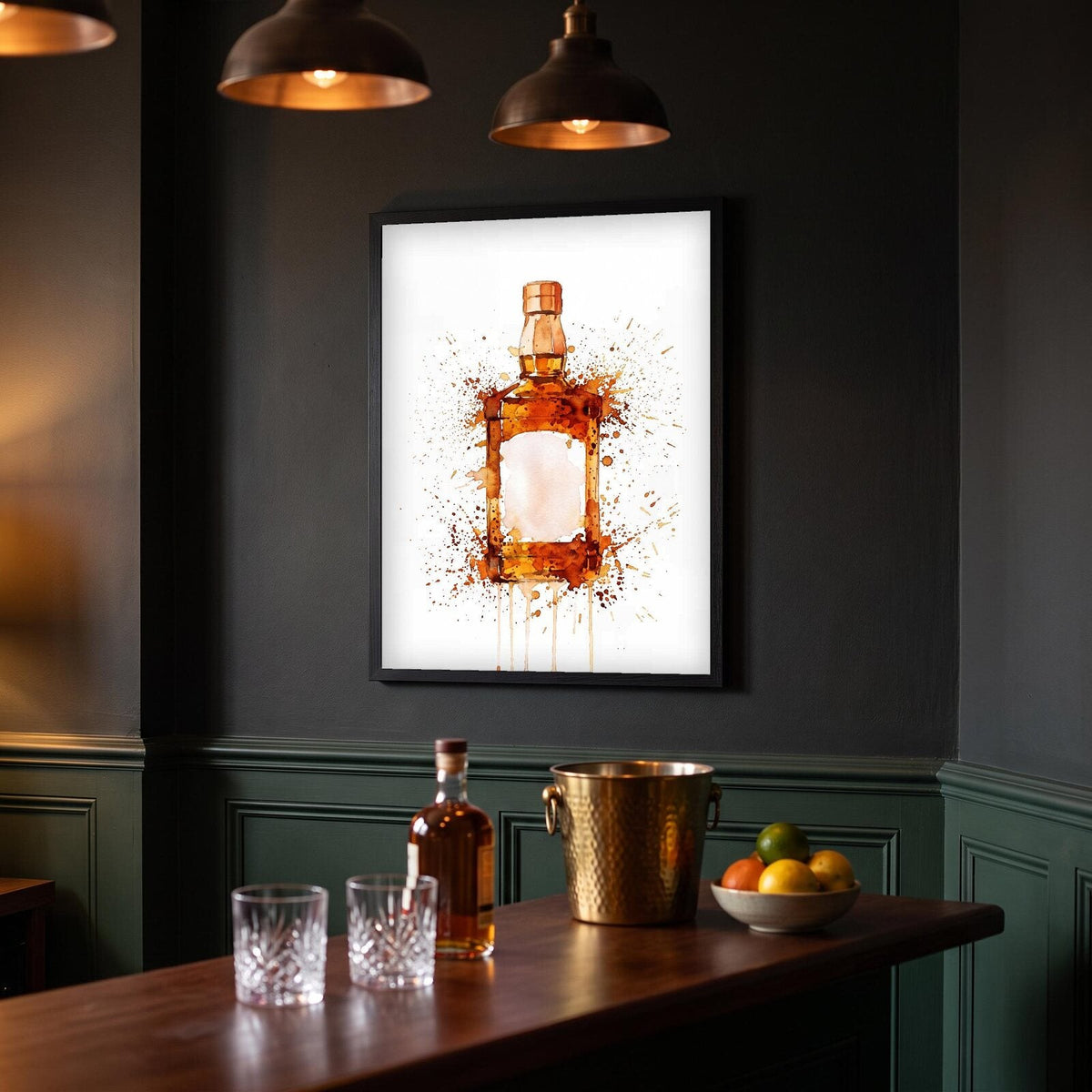 Whisky Bottle Watercolour Art Print