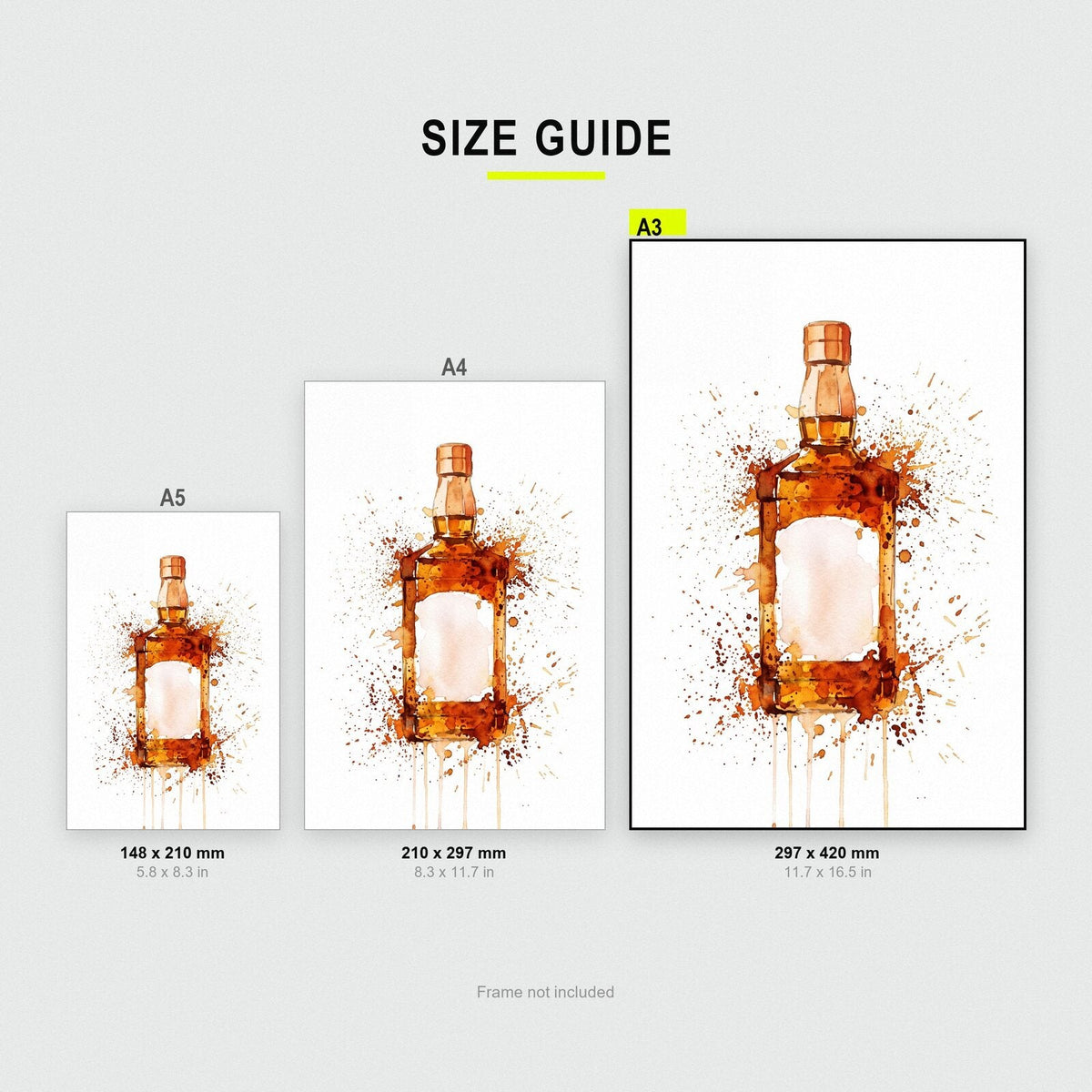 Whisky Bottle Watercolour Art Print