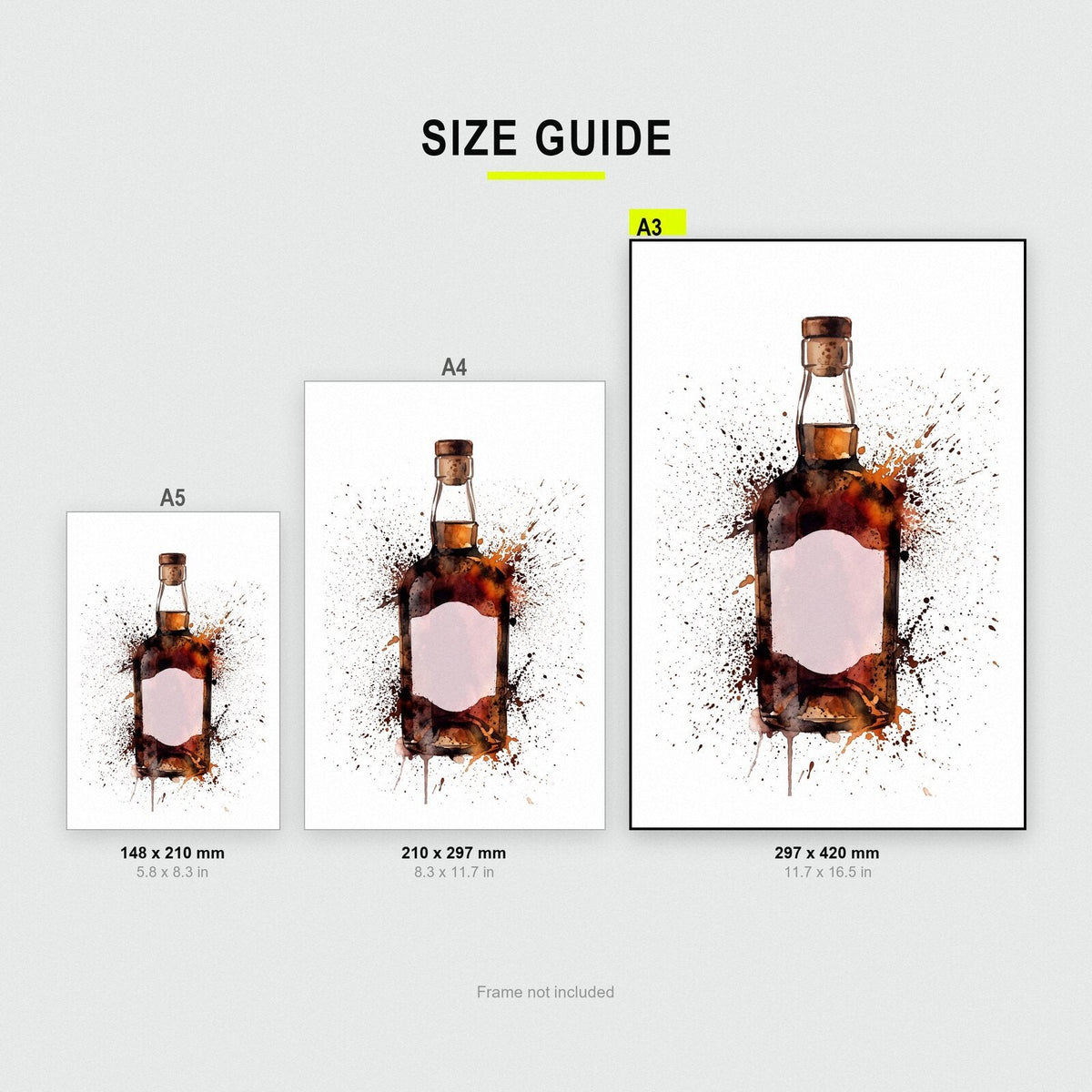 Rum Bottle Watercolour Art Print