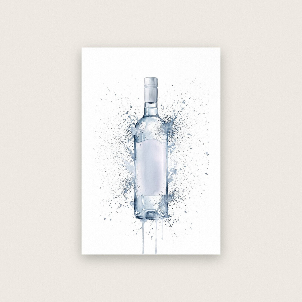 Vodka Bottle Watercolour Art Print