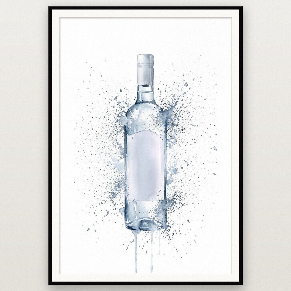 Vodka Bottle Watercolour Art Print