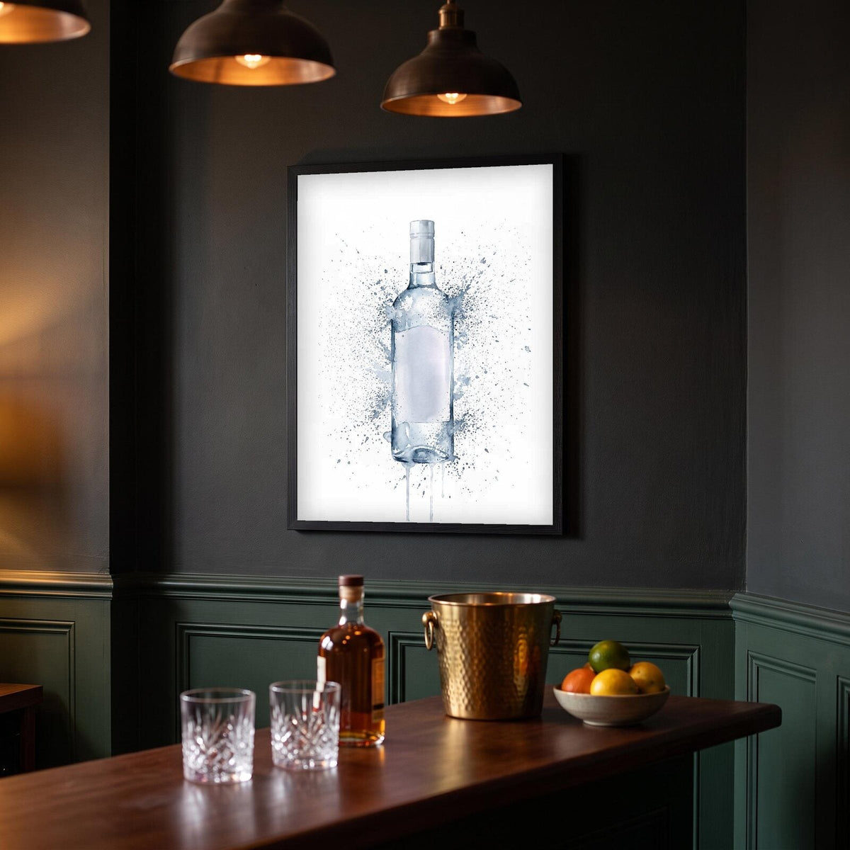 Vodka Bottle Watercolour Art Print
