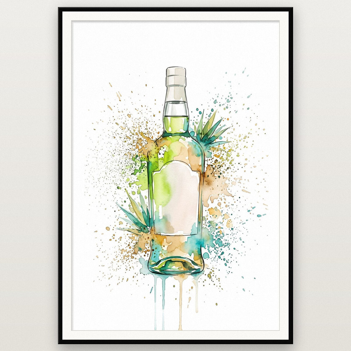 Tequila Bottle Watercolour Art Print