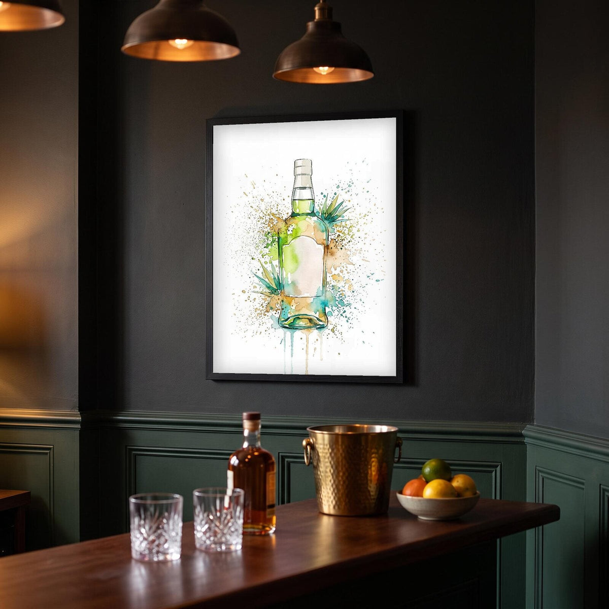 Tequila Bottle Watercolour Art Print
