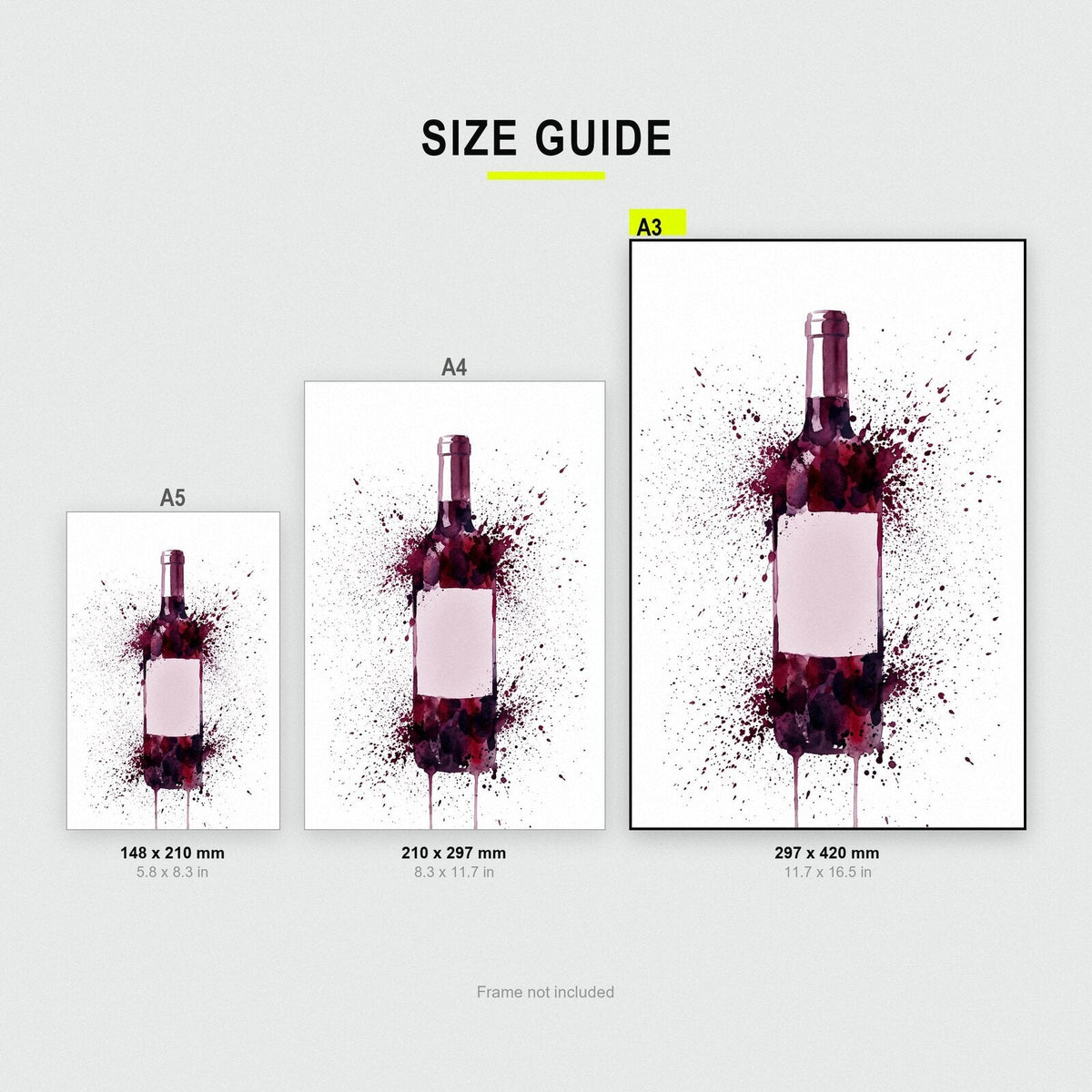 Red Wine Bottle Watercolour Art Print