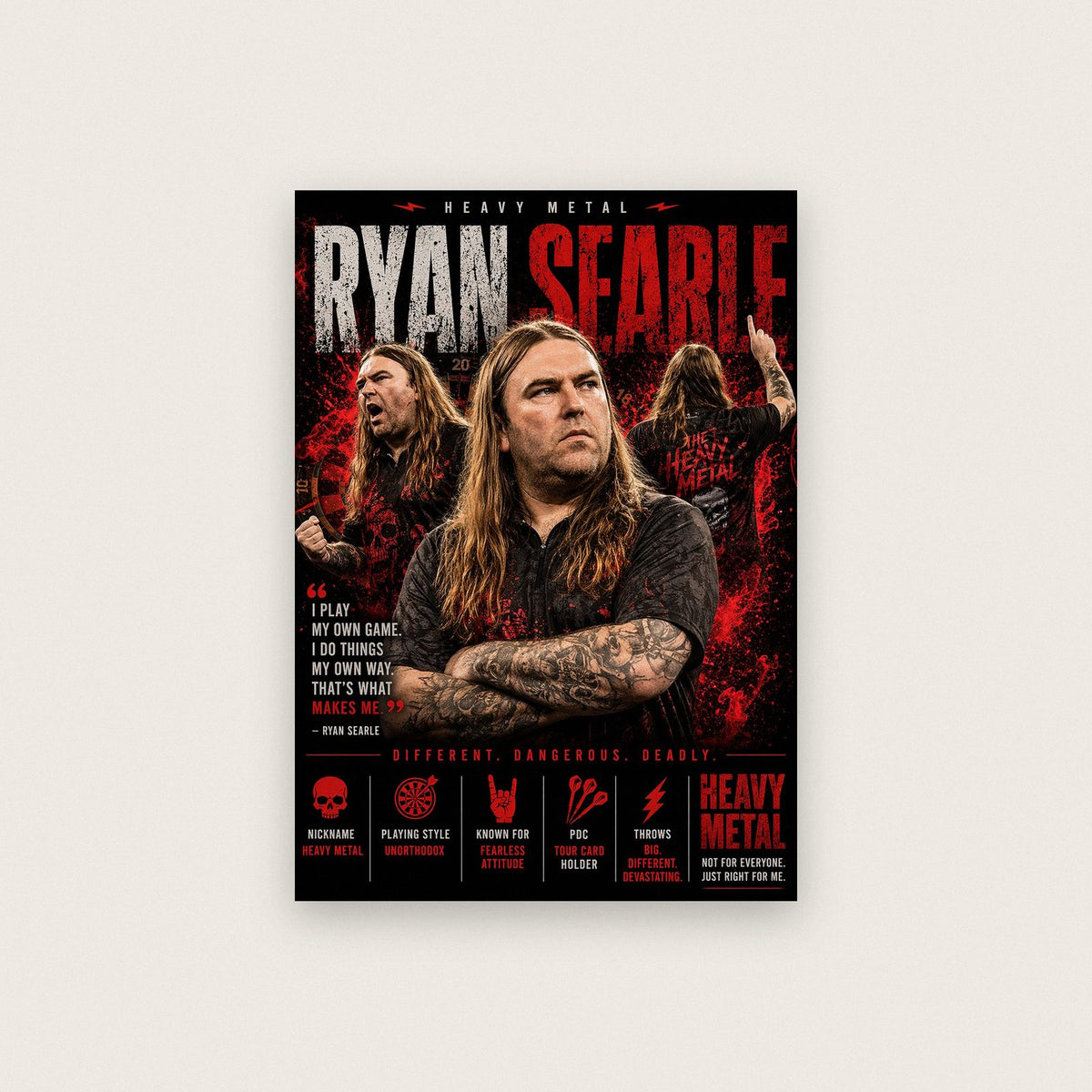 Ryan Searle Heavy Metal Darts Print