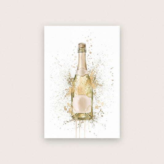Prosecco Bottle Watercolour Art Print