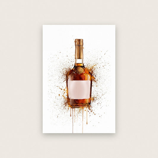 Cognac Bottle Watercolour Art Print
