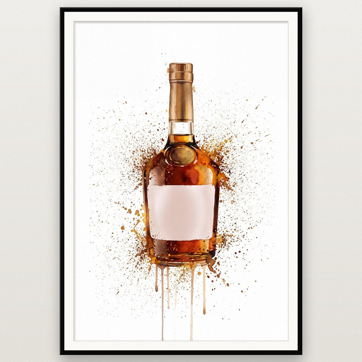 Cognac Bottle Watercolour Art Print