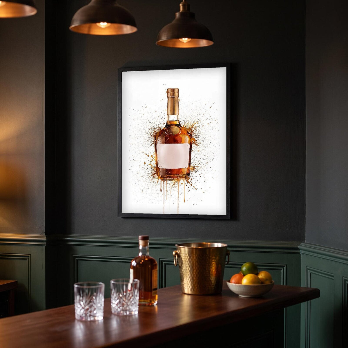 Cognac Bottle Watercolour Art Print