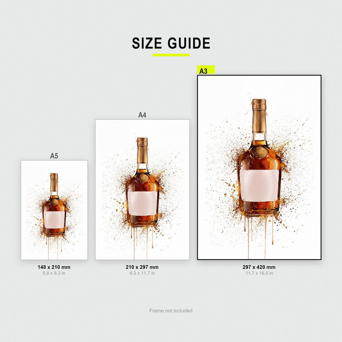 Cognac Bottle Watercolour Art Print