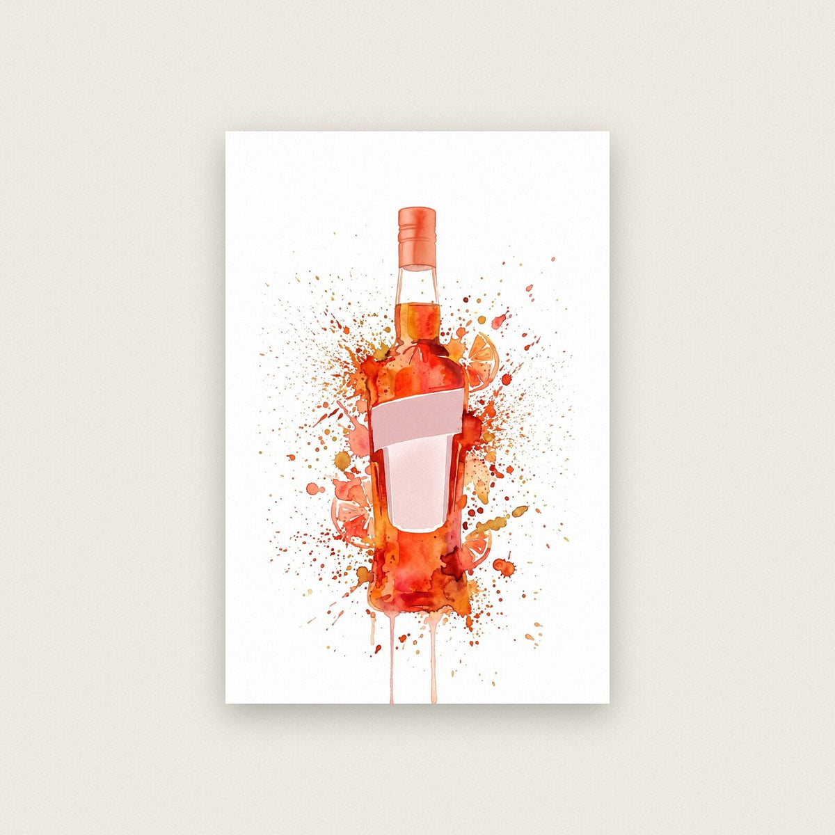 Aperitif Bottle Watercolour Art Print