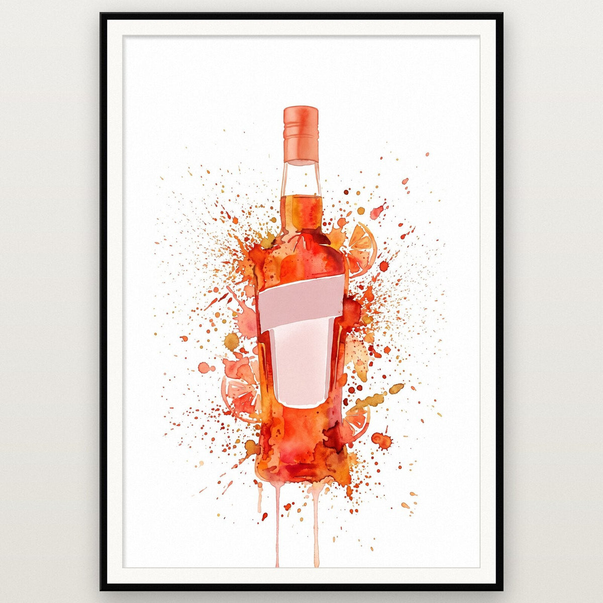 Aperitif Bottle Watercolour Art Print