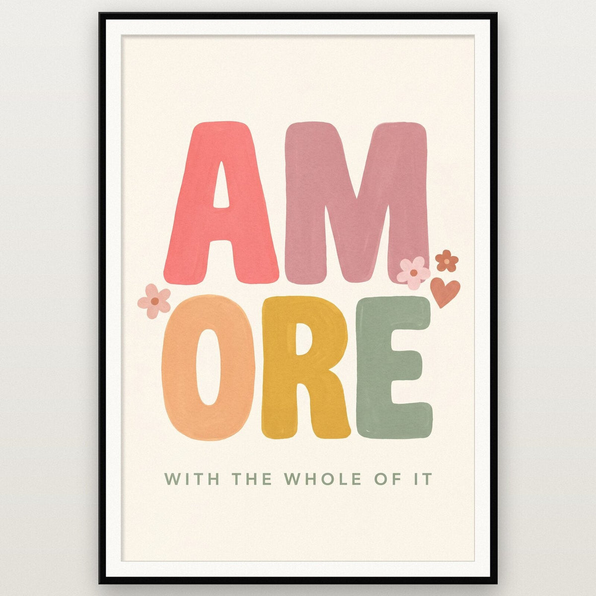 Amore Typographic Art Print