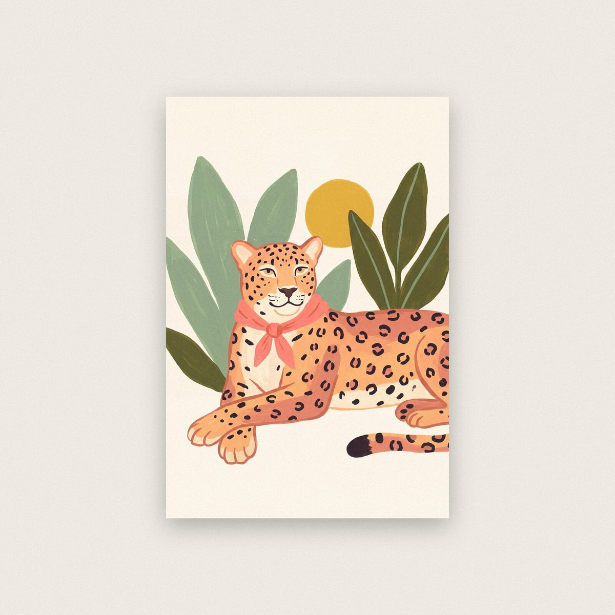 The Leopard Illustrated Animal Art Print