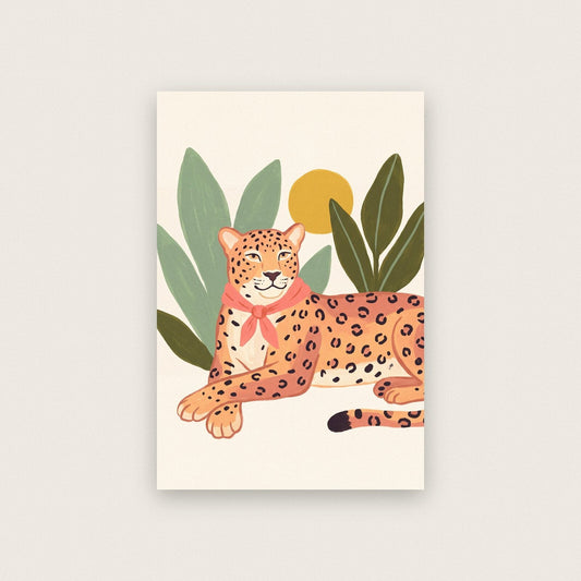The Leopard Illustrated Animal Art Print