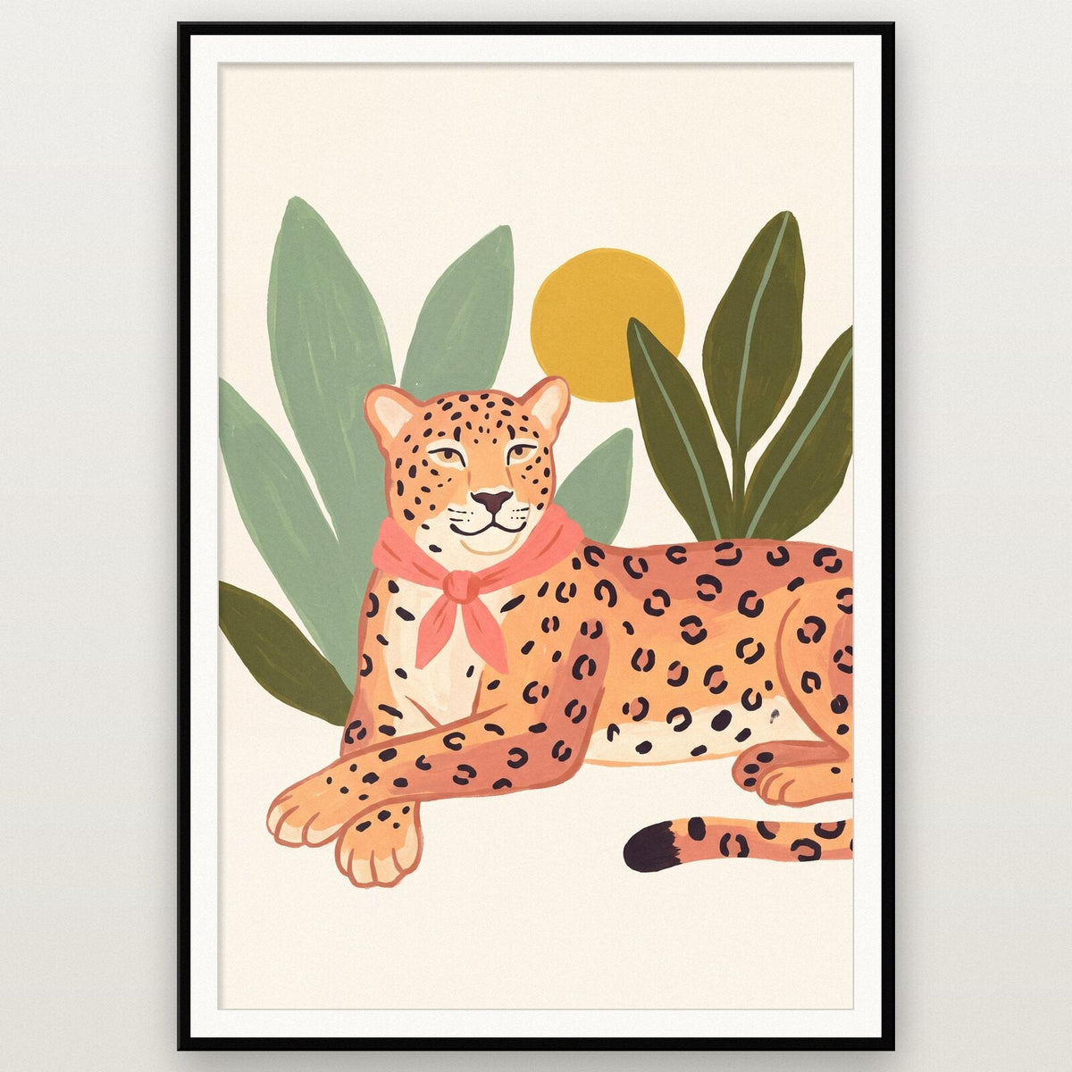 The Leopard Illustrated Animal Art Print