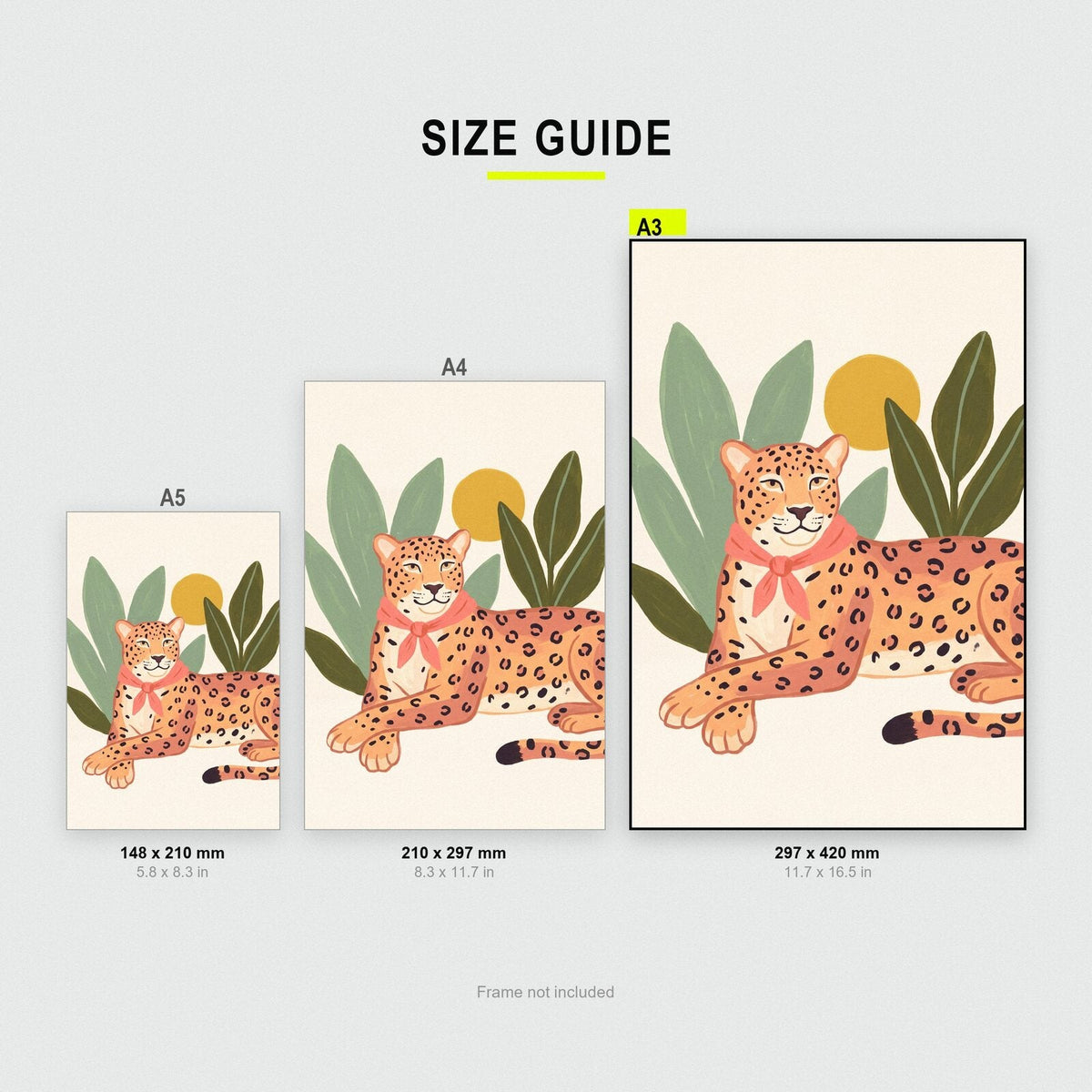 The Leopard Illustrated Animal Art Print