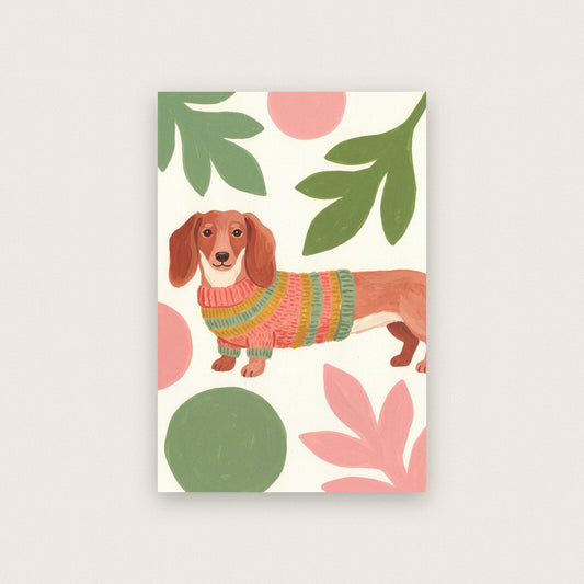 The Dachshund Illustrated Animal Art Print
