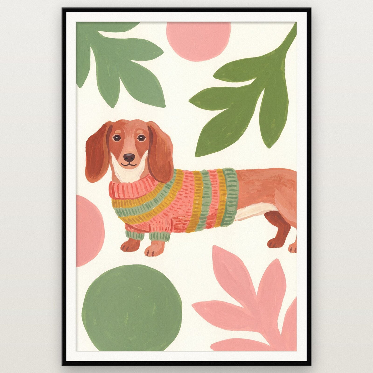 The Dachshund Illustrated Animal Art Print
