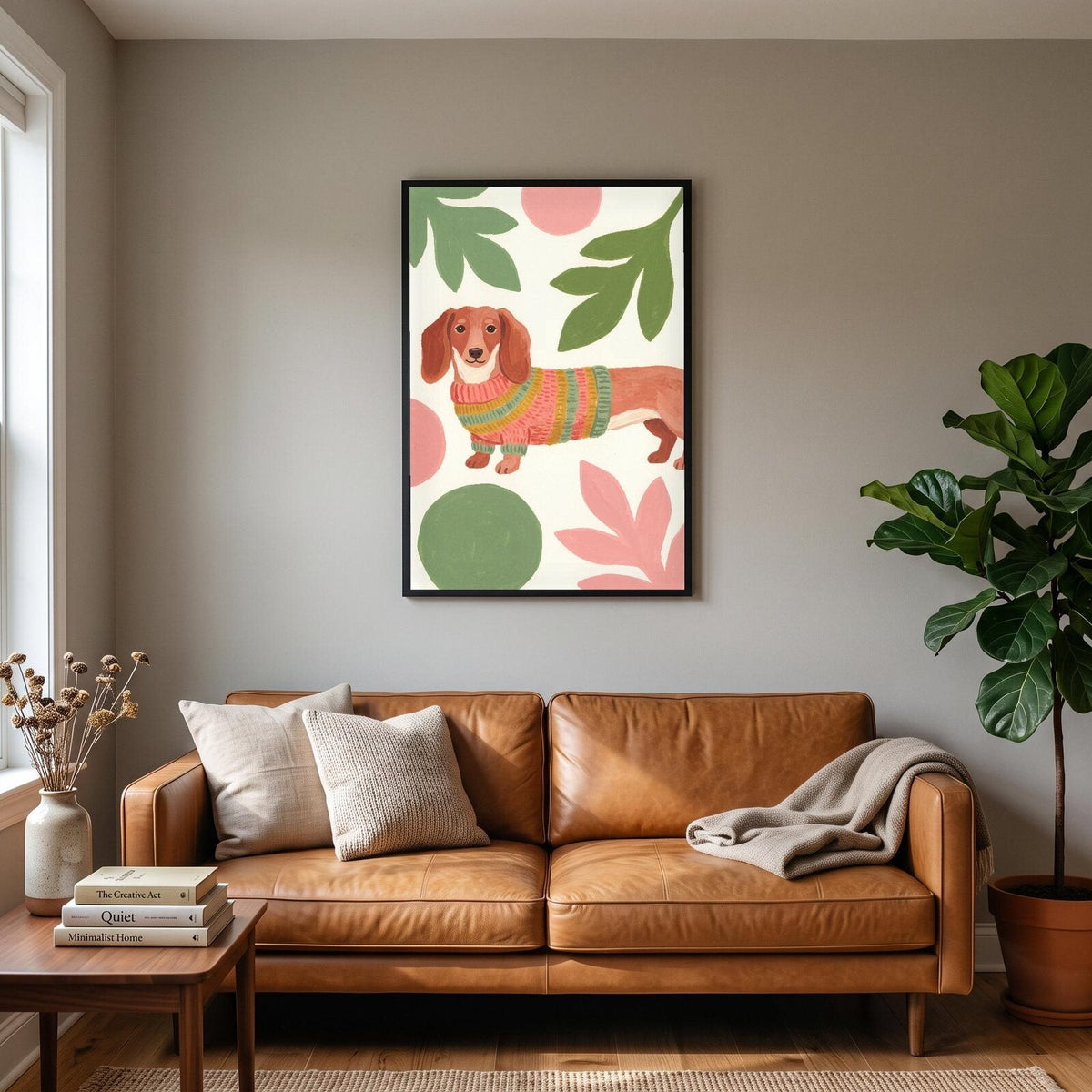 The Dachshund Illustrated Animal Art Print
