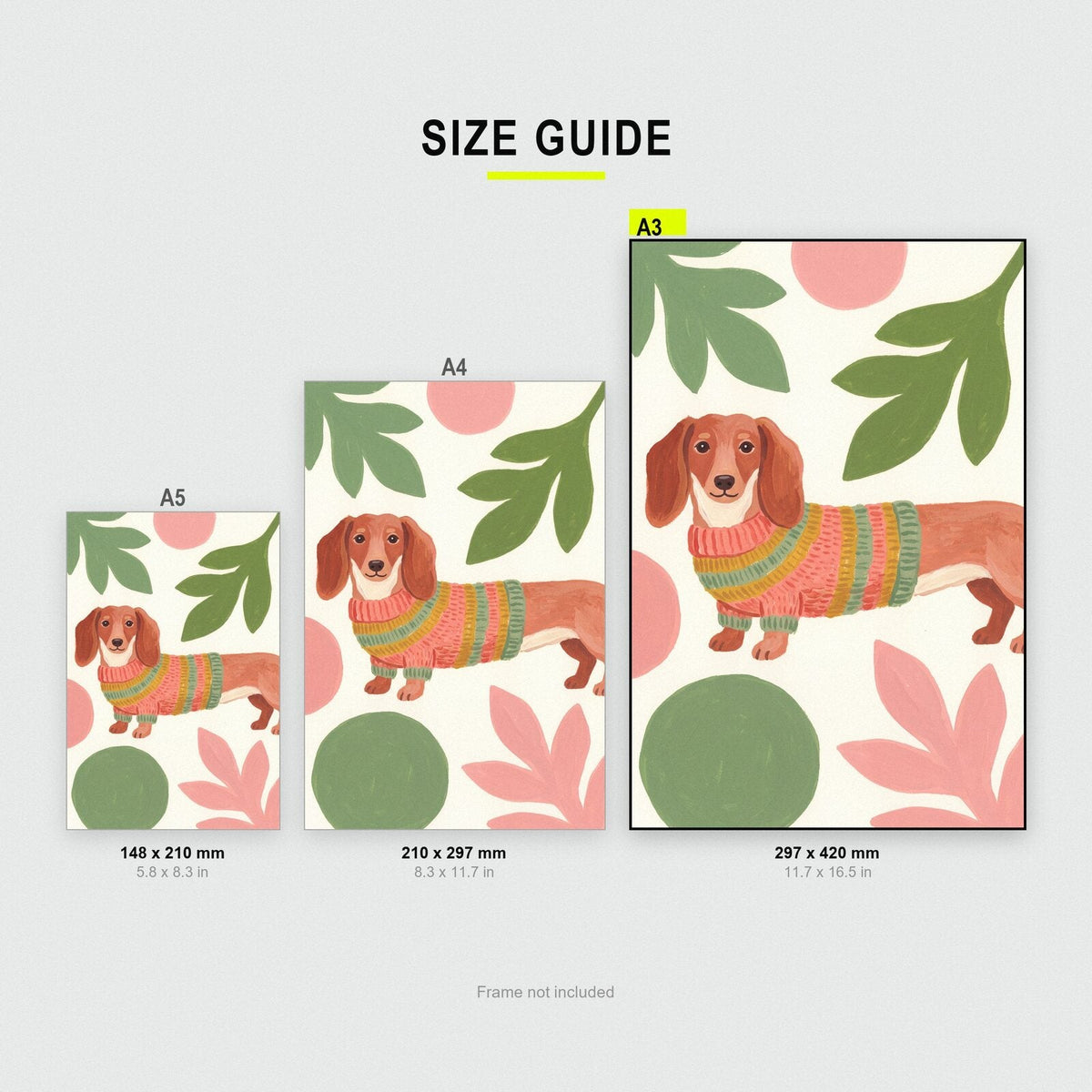 The Dachshund Illustrated Animal Art Print