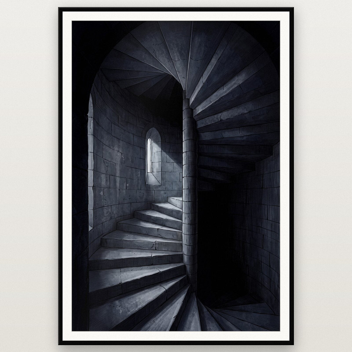 The Spiral Stair Gothic Architecture Art Print