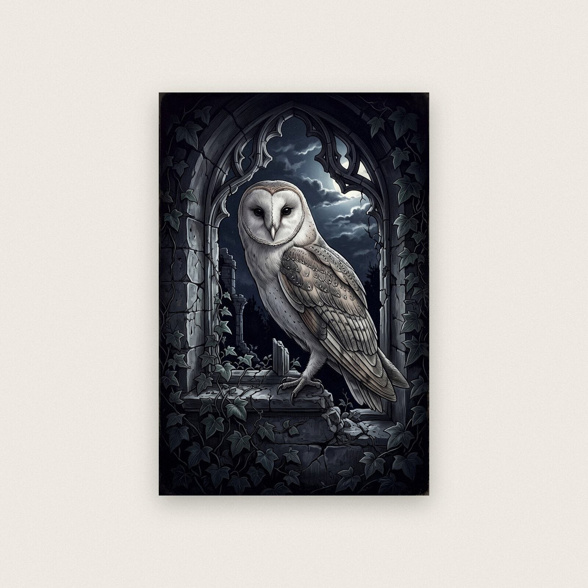 The Owl Dark Gothic Art Print