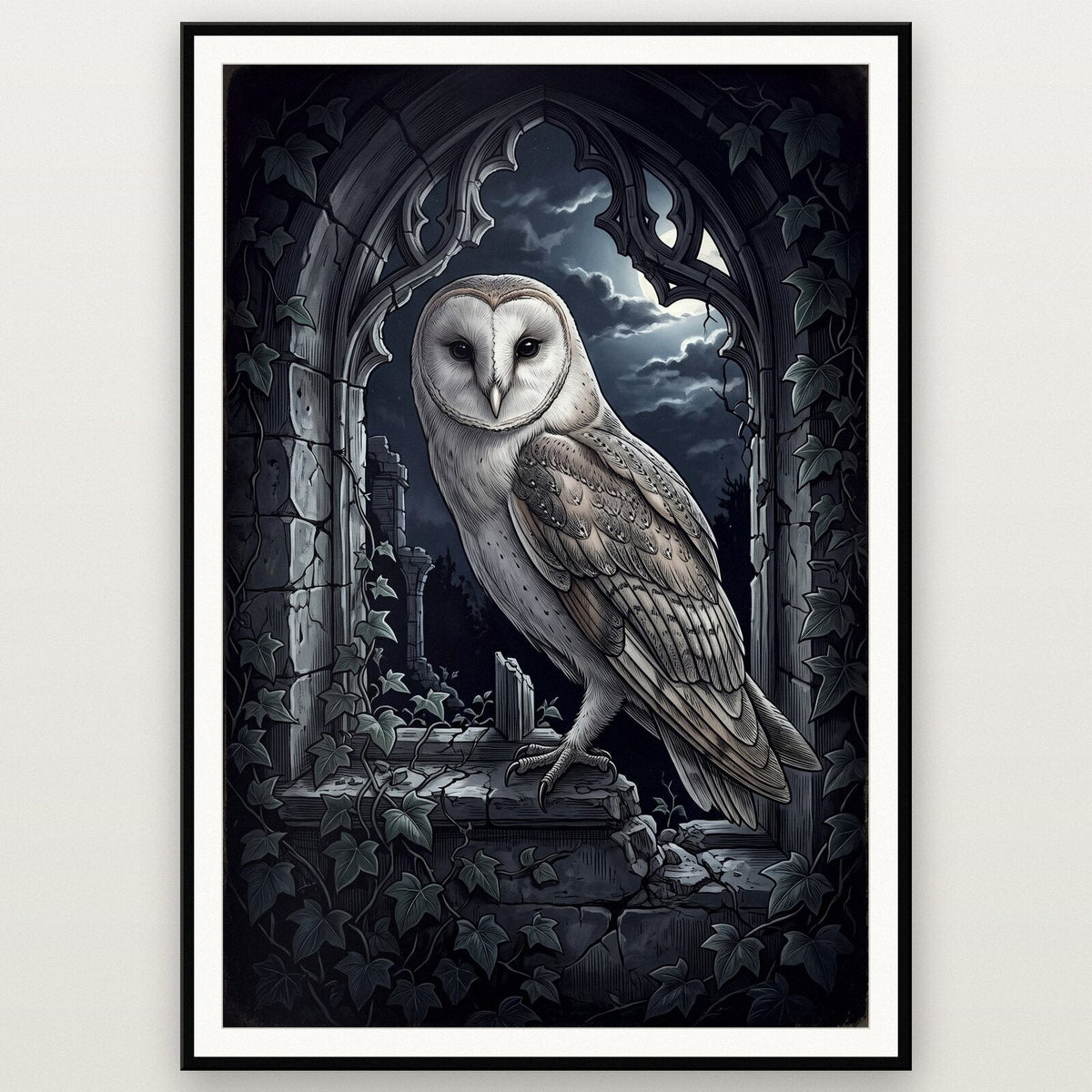 The Owl Dark Gothic Art Print