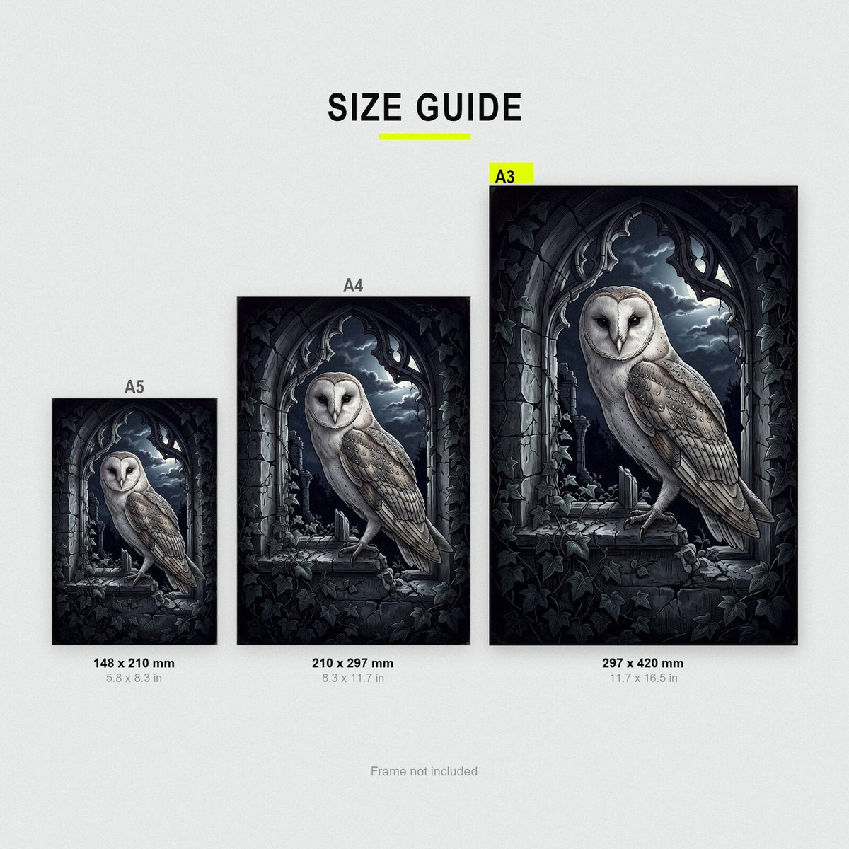 The Owl Dark Gothic Art Print
