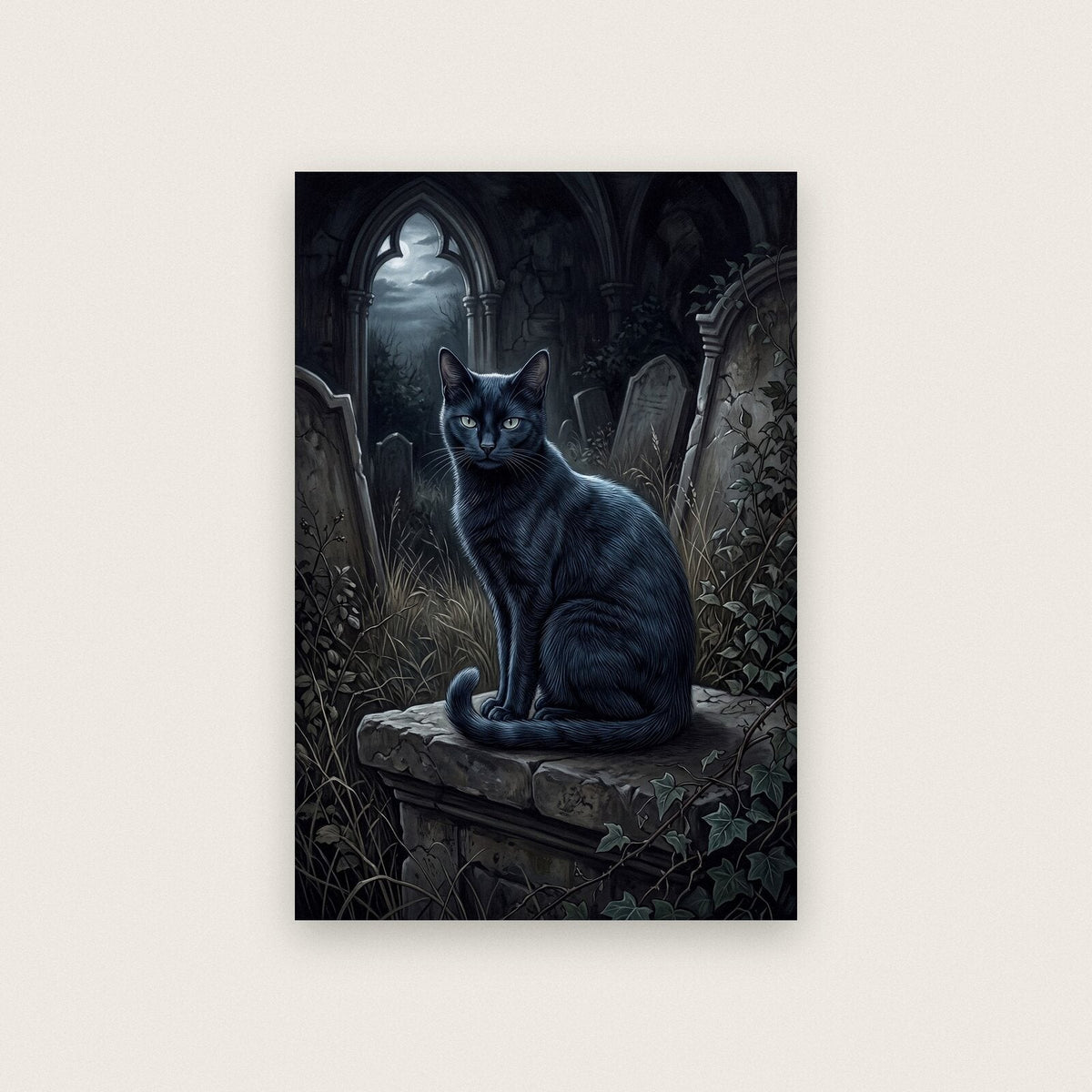 Black Cat Dark Gothic Art Print