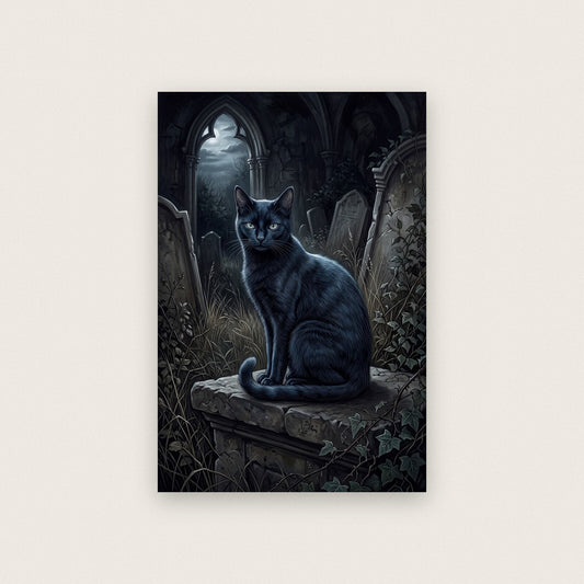 Black Cat Dark Gothic Art Print