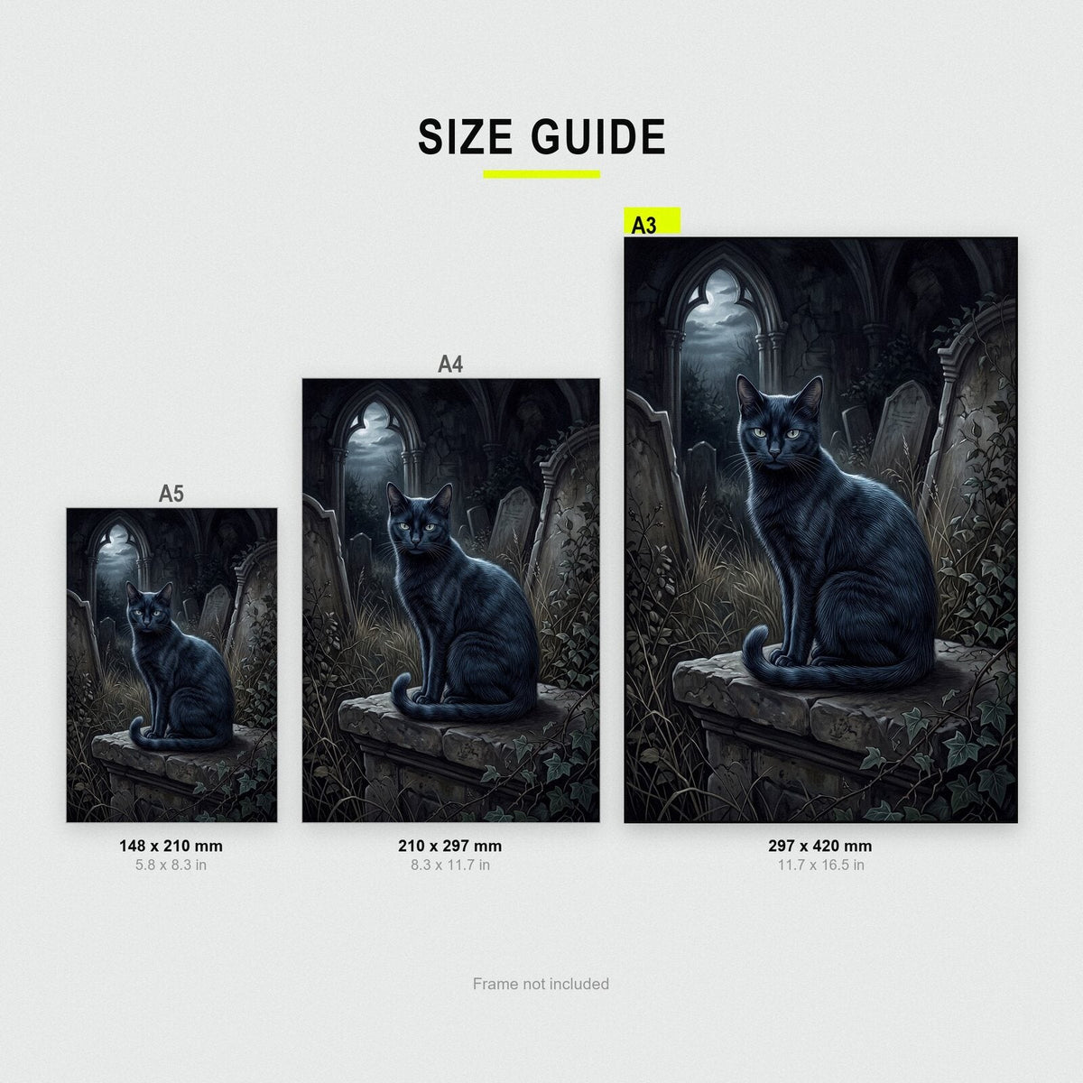 Black Cat Dark Gothic Art Print