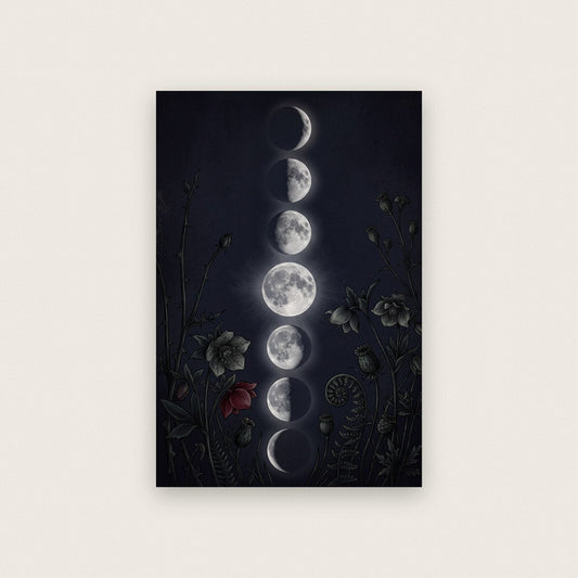 Moon Phases Dark Gothic Art Print