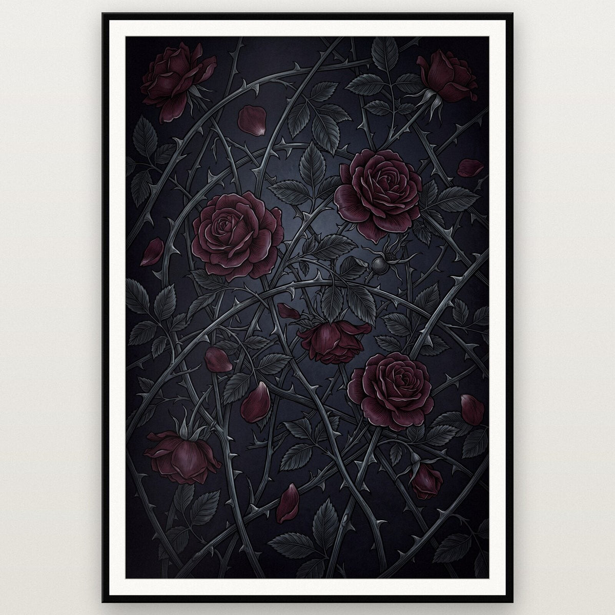 Thorns And Roses Dark Gothic Art Print