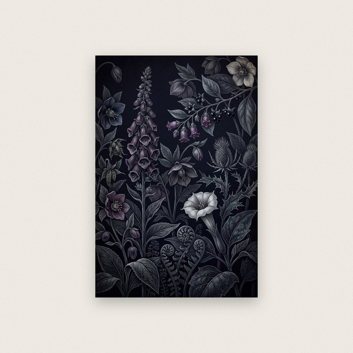 Nightshade Dark Gothic Botanical Art Print