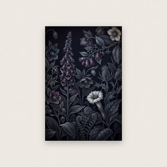 Nightshade Dark Gothic Botanical Art Print