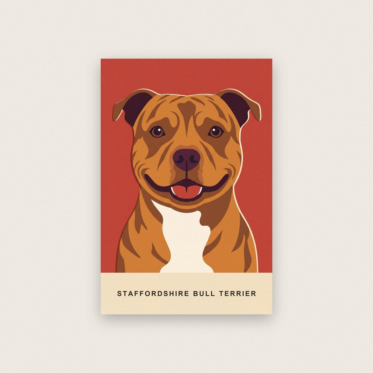 Staffordshire Bull Terrier Dog Portrait Art Print