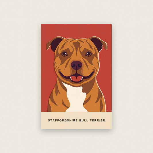 Staffordshire Bull Terrier Dog Portrait Art Print