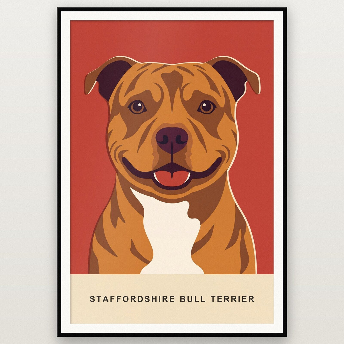 Staffordshire Bull Terrier Dog Portrait Art Print