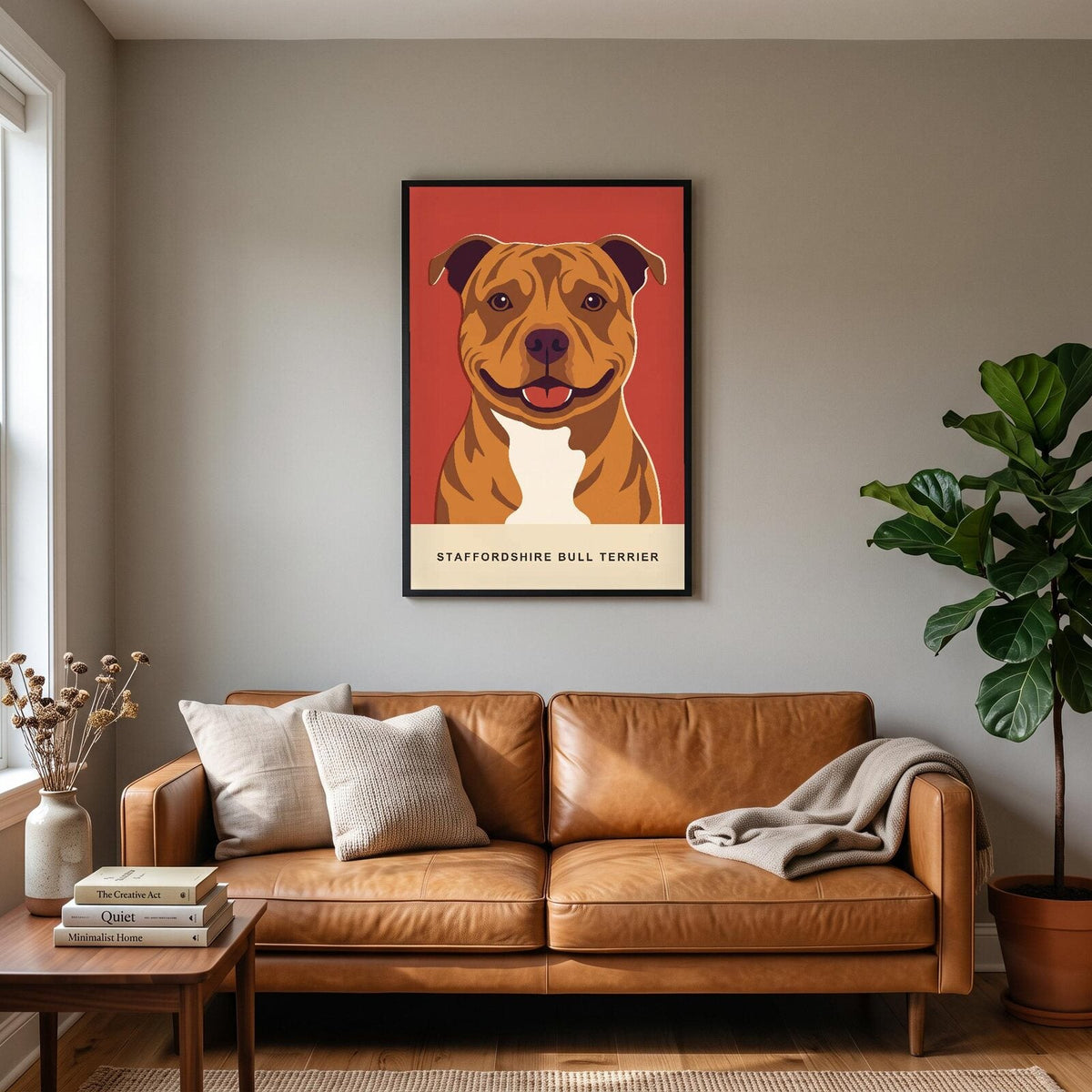 Staffordshire Bull Terrier Dog Portrait Art Print
