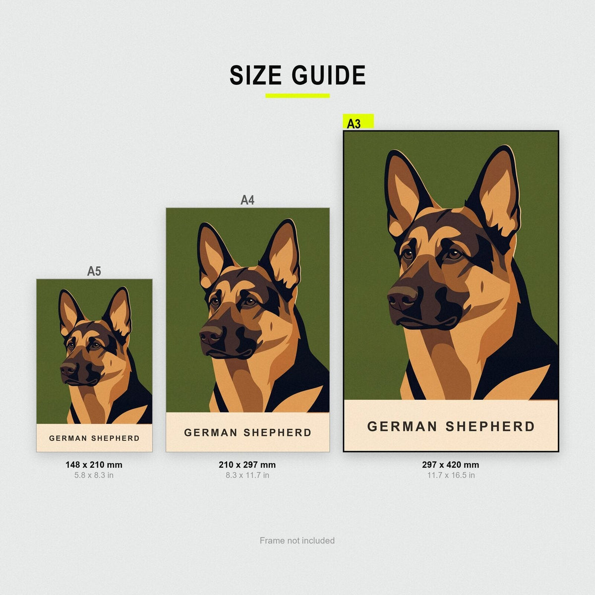 German Shepherd Dog Portrait Art Print