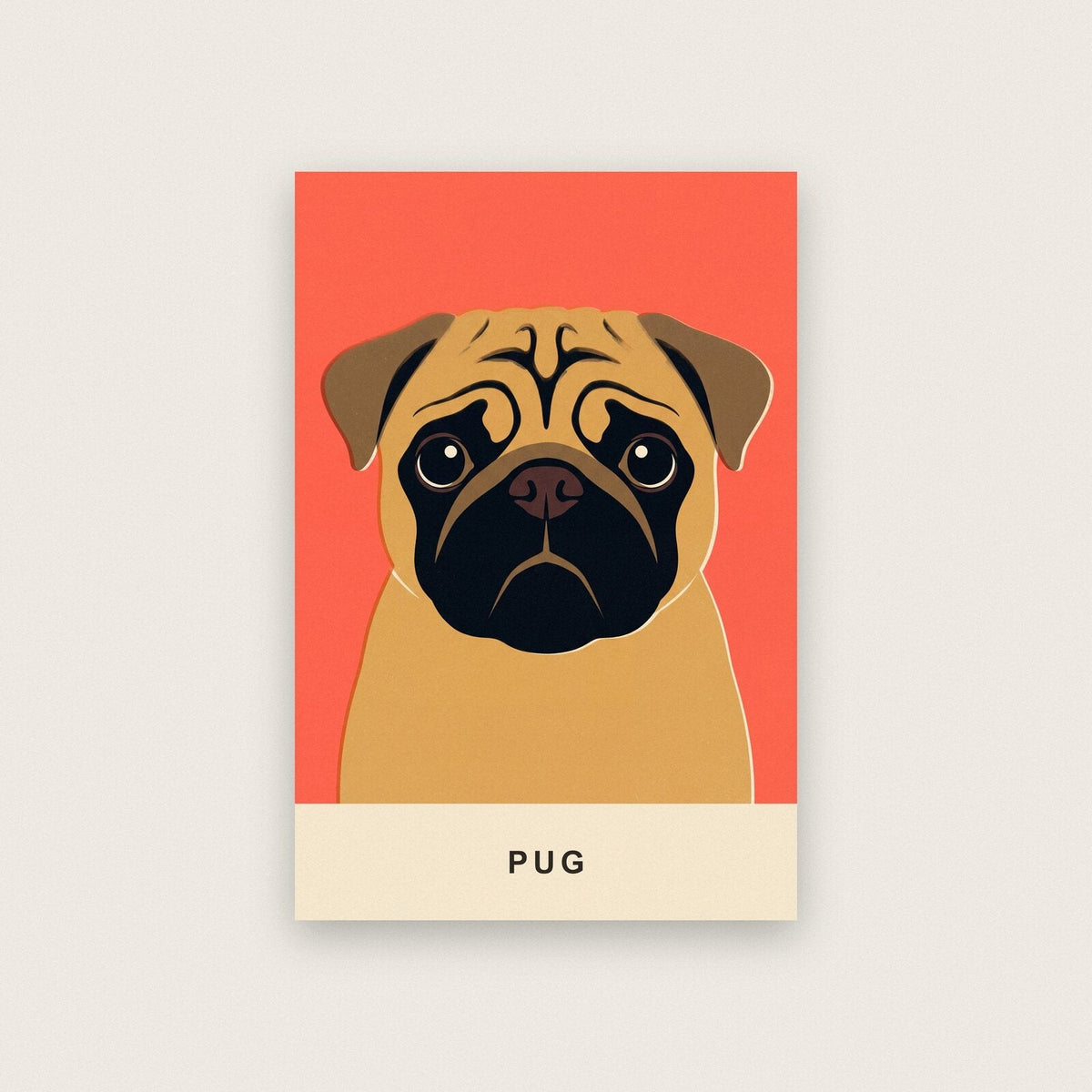 Pug Dog Portrait Art Print