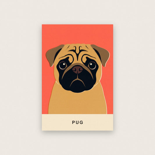 Pug Dog Portrait Art Print